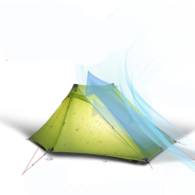 Ultralight 20D Double Silicone Coated Poleless Hiking Tent