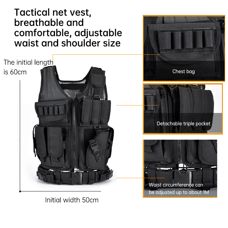 6000D Nylon Tactical Multi-Pocket Camouflage Training Vest