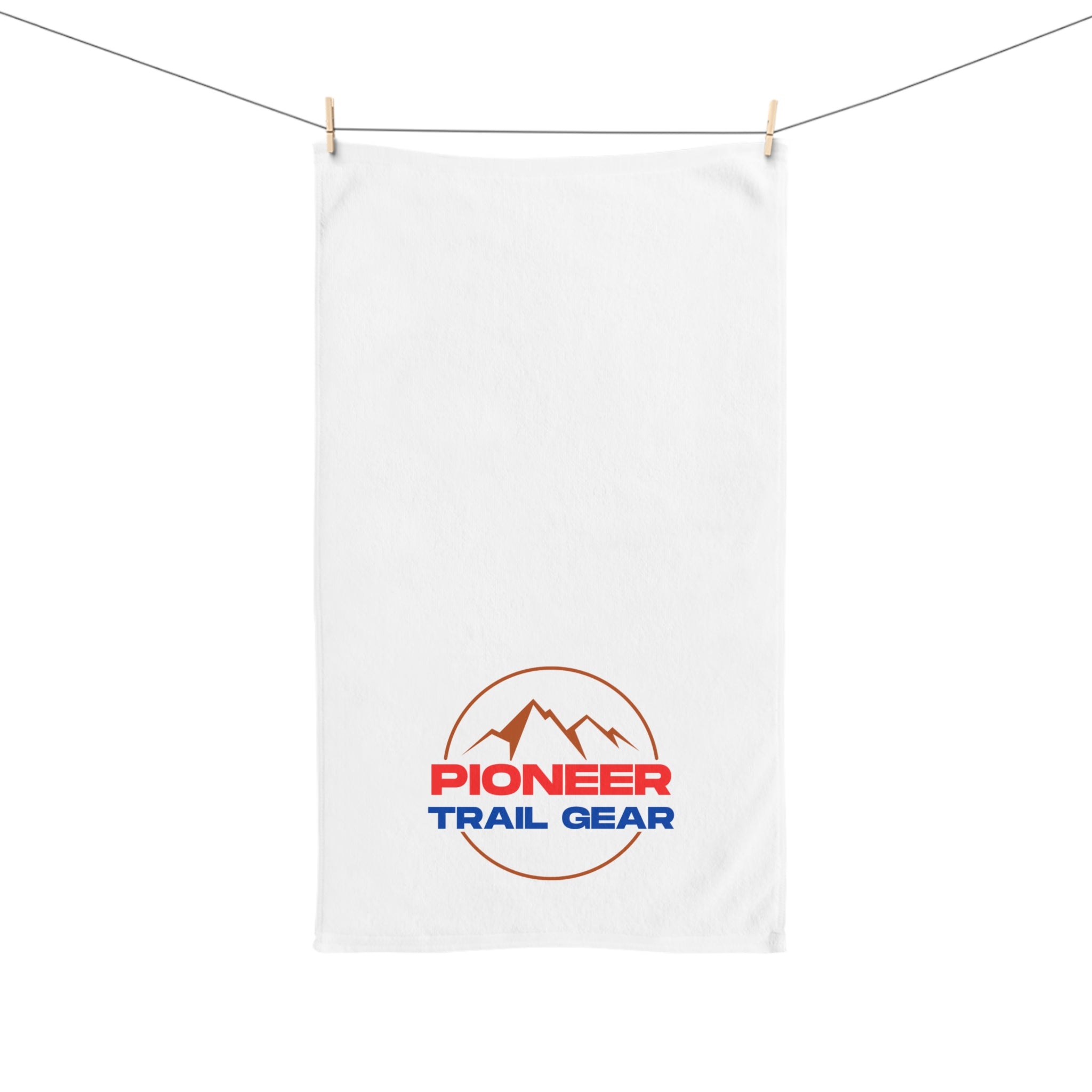 Pioneer Trail Gear Hand Towel – Outdoor Mountain Logo Kitchen & Camping Towel