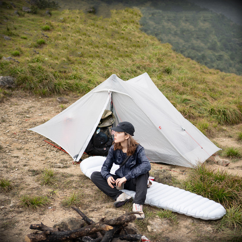 Ultralight 20D Double Silicone Coated Poleless Hiking Tent
