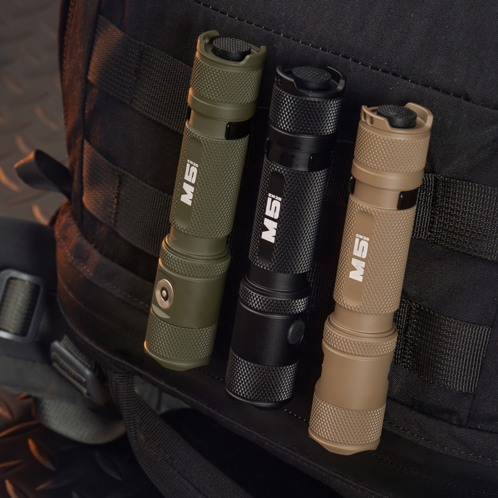 Powertac M5 Gen3 Tactical EDC Flashlight | 2030LM Super Bright | Auto-Magnetic Charge | IPX8 Waterproof & 2M Drop Resistant | 1-Inch Picatinny Mount Compatible