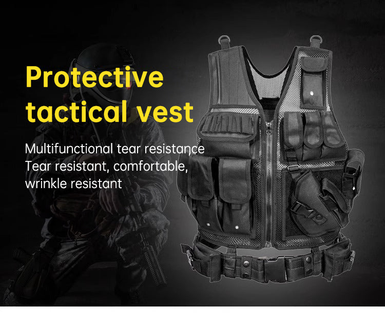 6000D Nylon Tactical Multi-Pocket Camouflage Training Vest