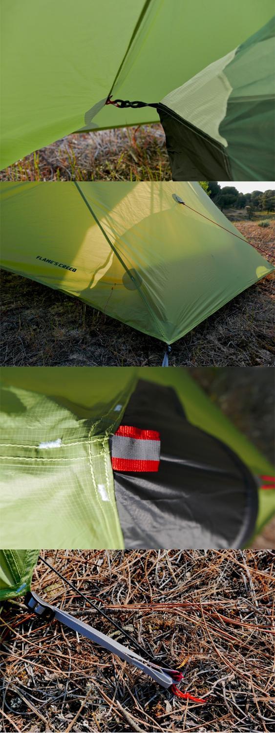 Silicone Coated Poleless Rainproof Camping Tent Shelter
