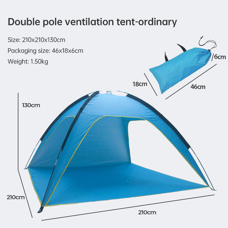 Quick Open Beach Tent with Ventilated Sun Shelter