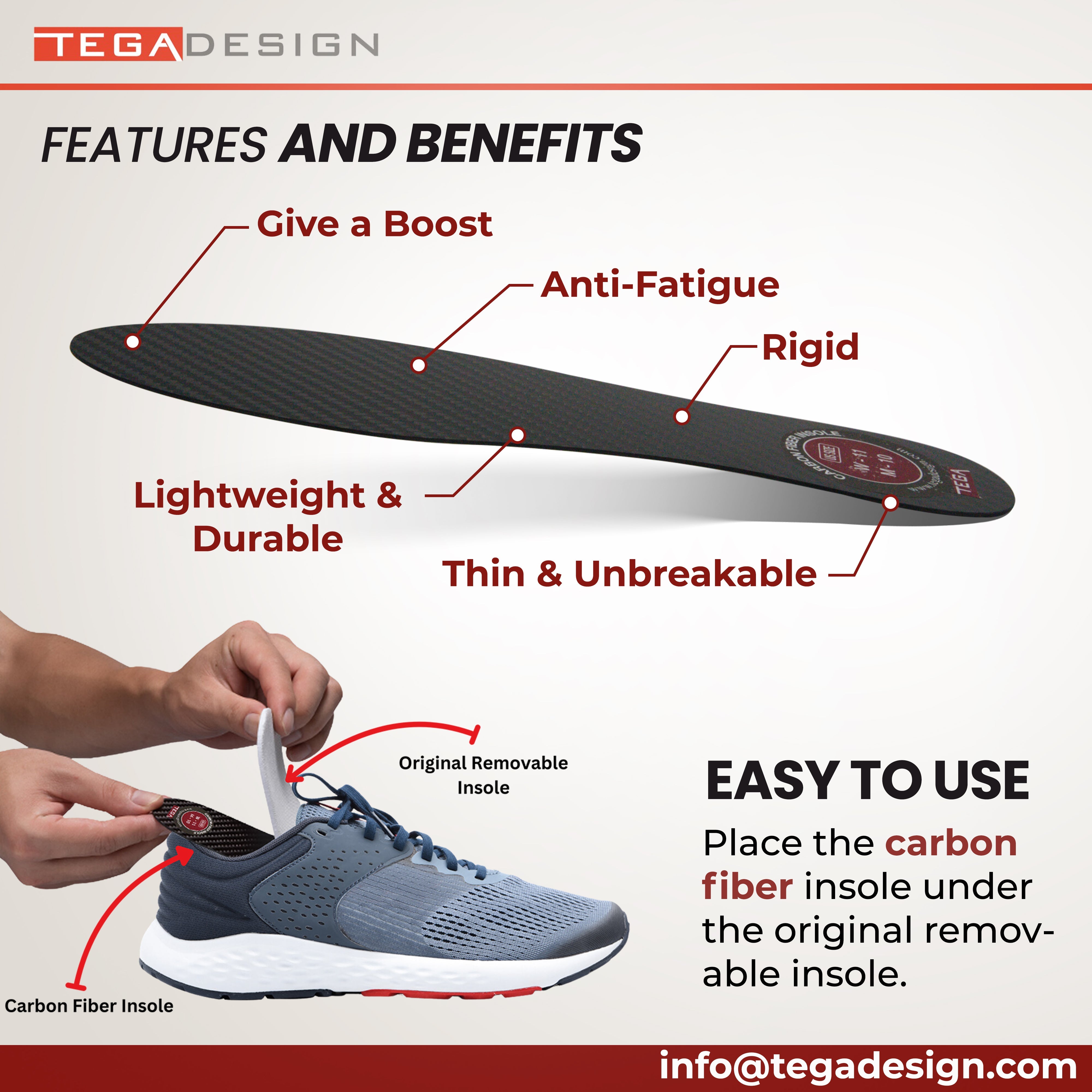 Rigid Carbon Fiber Insole (1.3mm)