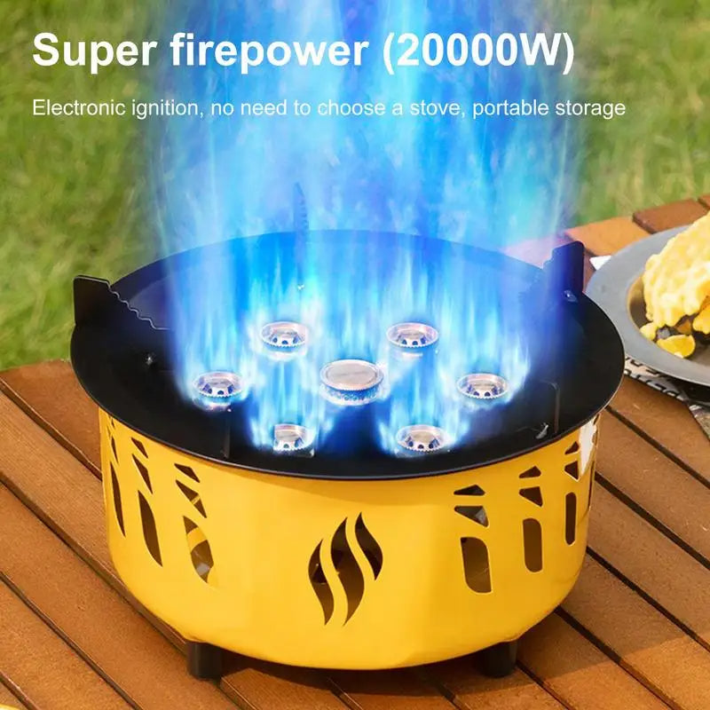 7-Core Portable Camping Gas Burner with Carry Bag