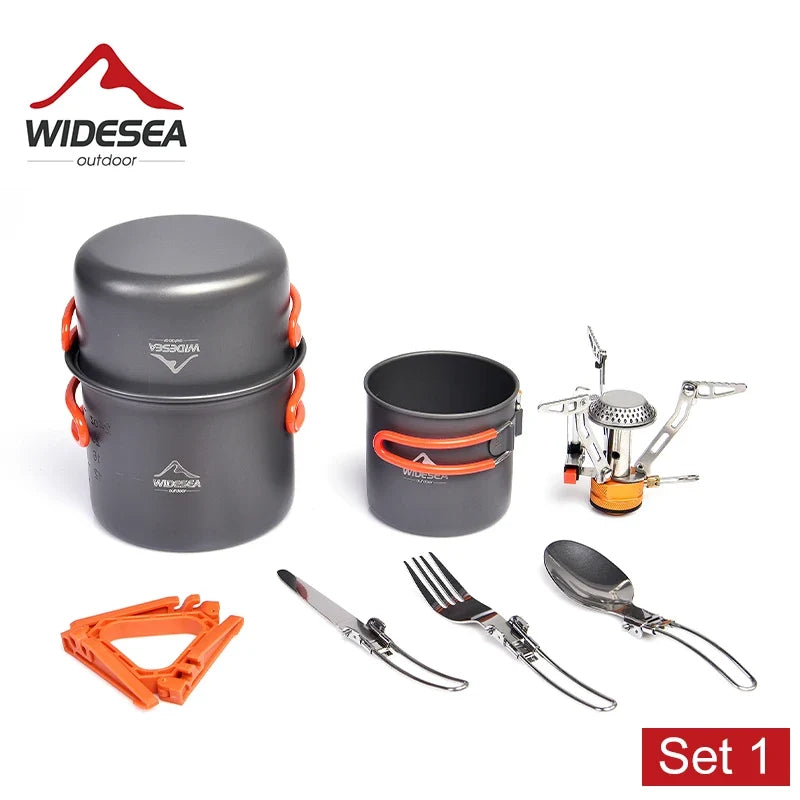 Portable Camping Cookware Set with Stove