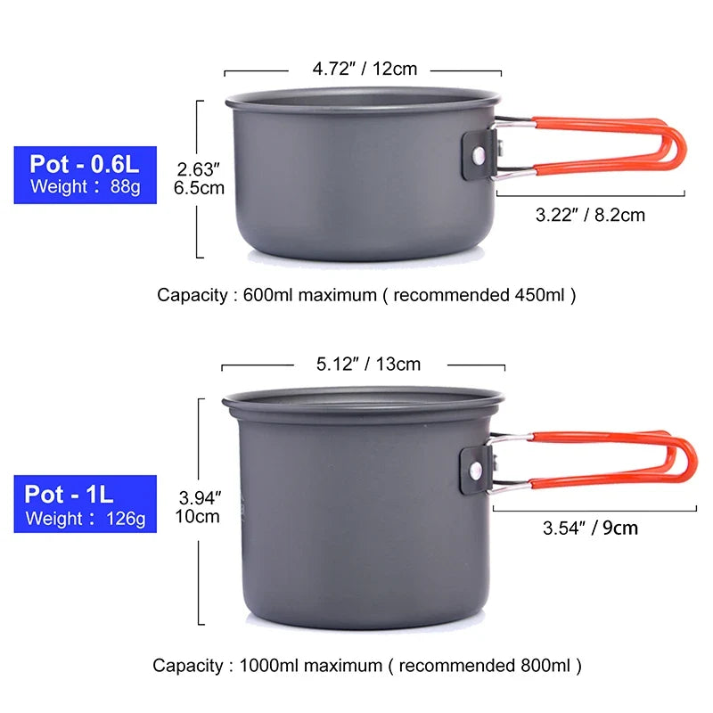 Portable Camping Cookware Set with Stove