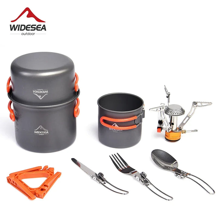 Portable Camping Cookware Set with Stove