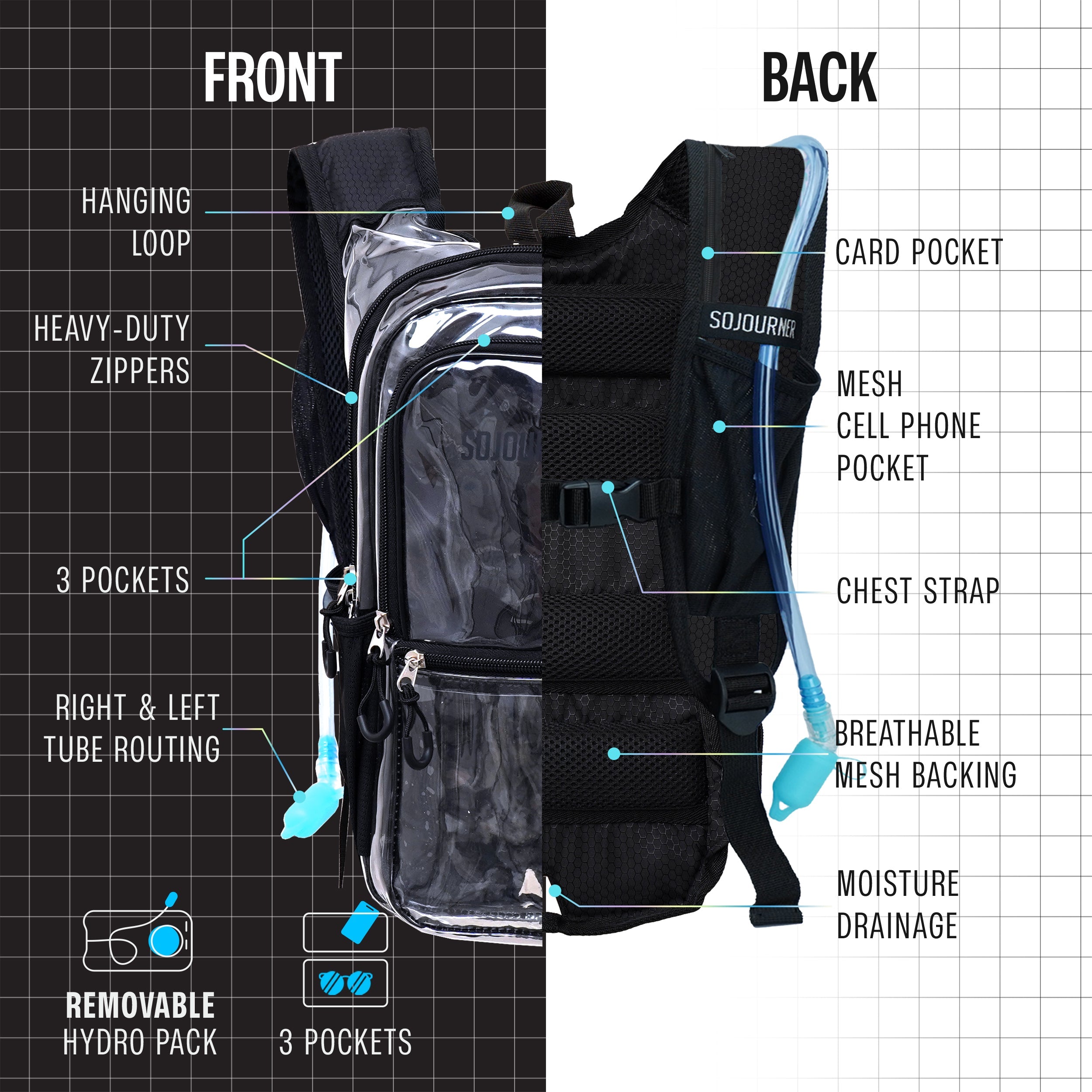 Medium Hydration Pack Backpack for Outdoor Activities