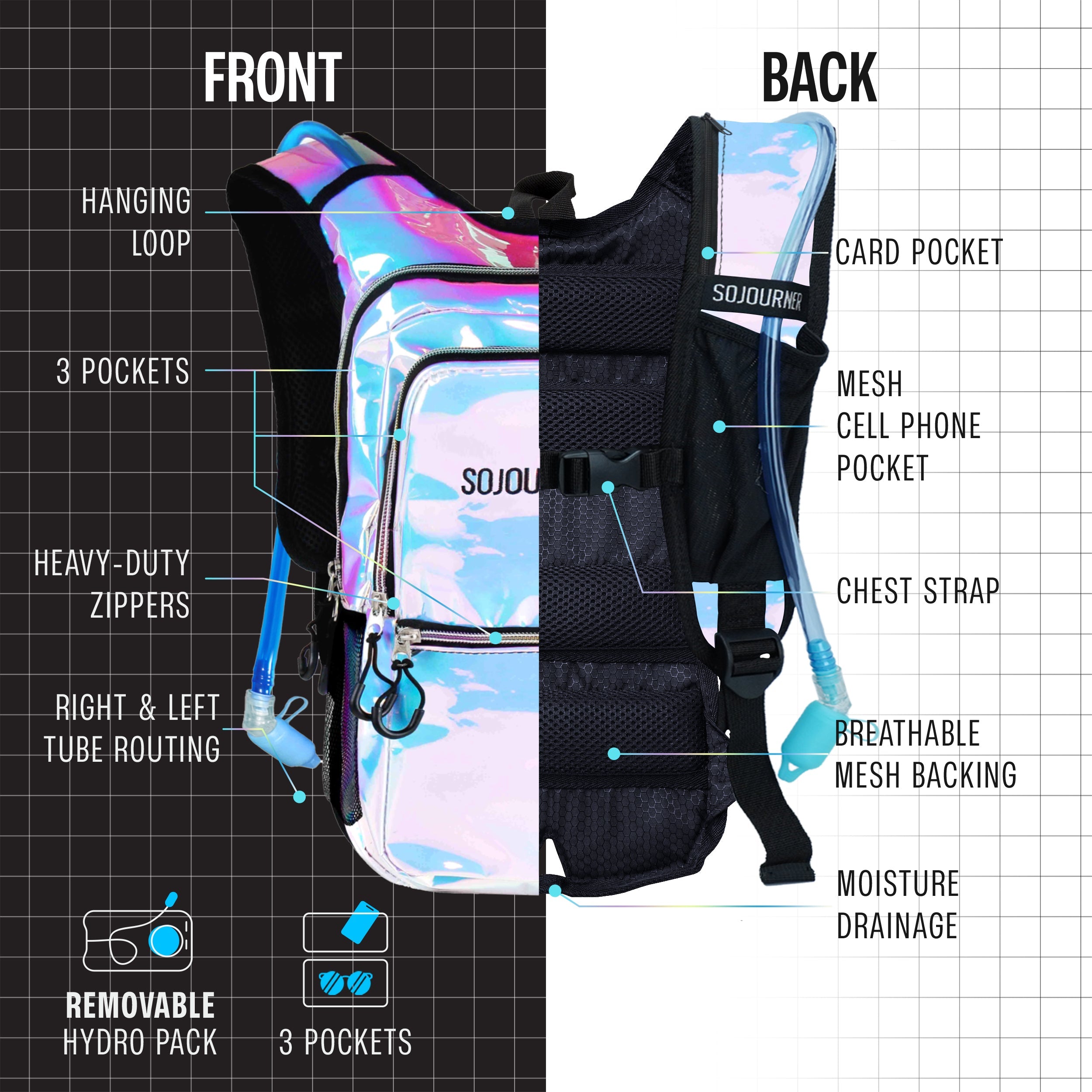 Medium Hydration Pack Backpack for Outdoor Activities