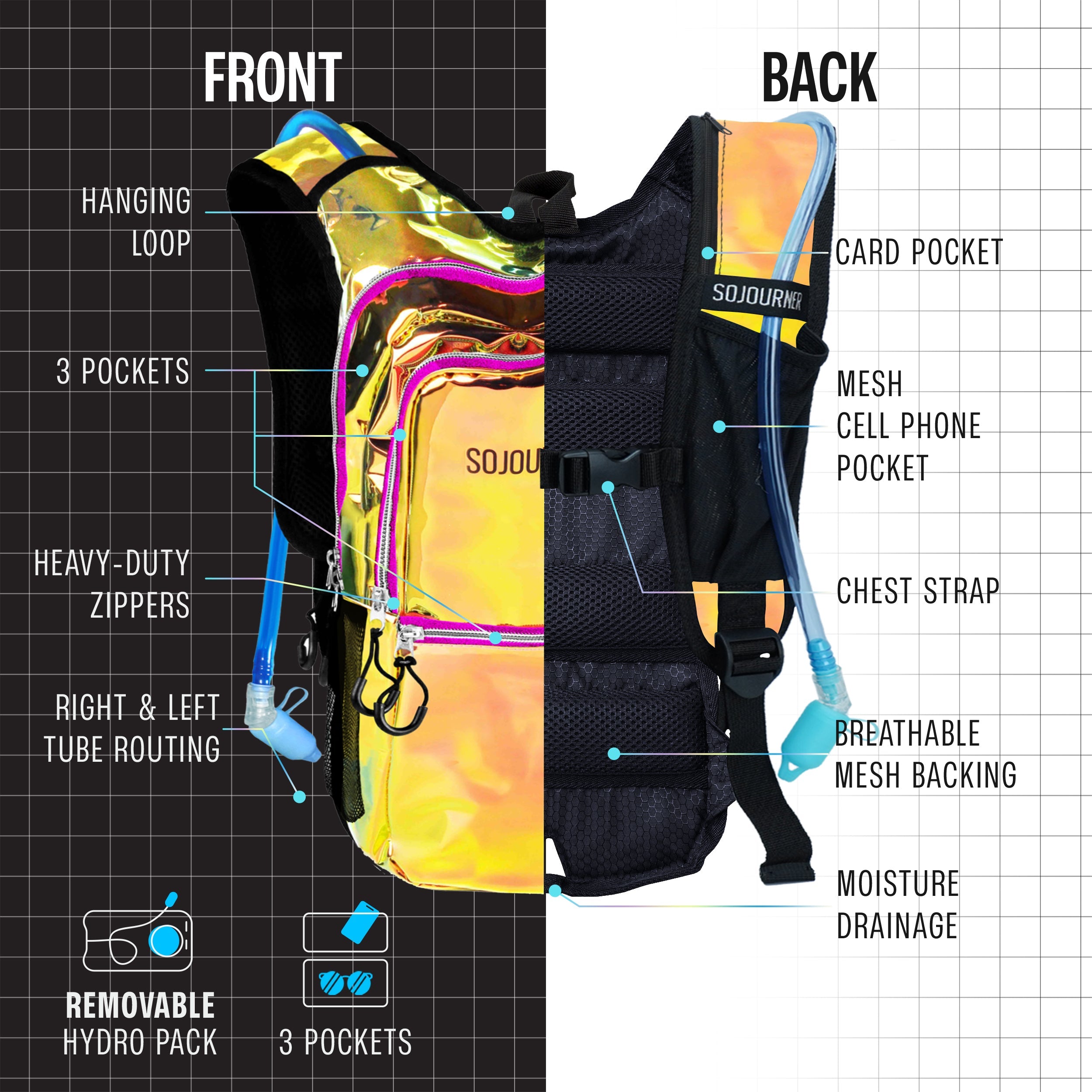Medium Hydration Pack Backpack for Outdoor Activities