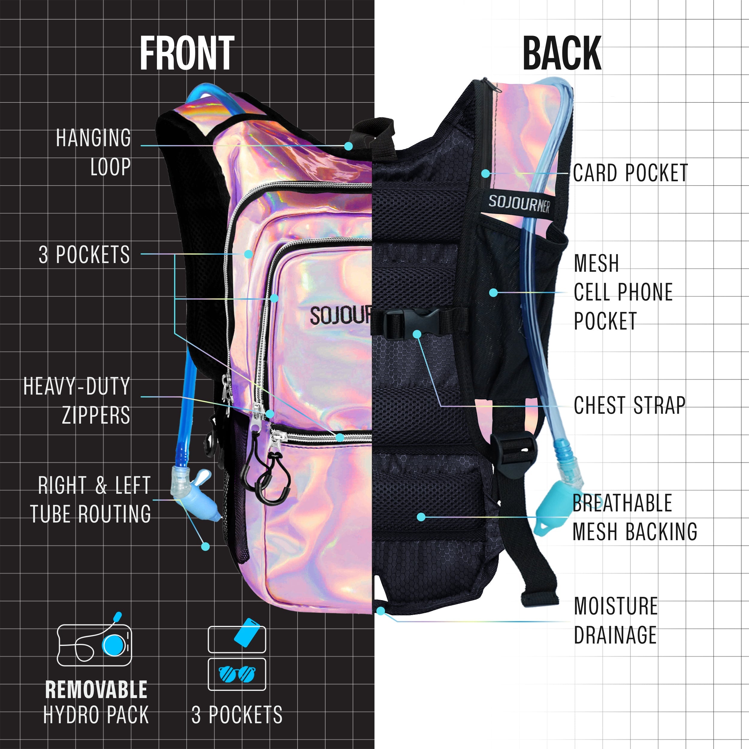Medium Hydration Pack Backpack for Outdoor Activities