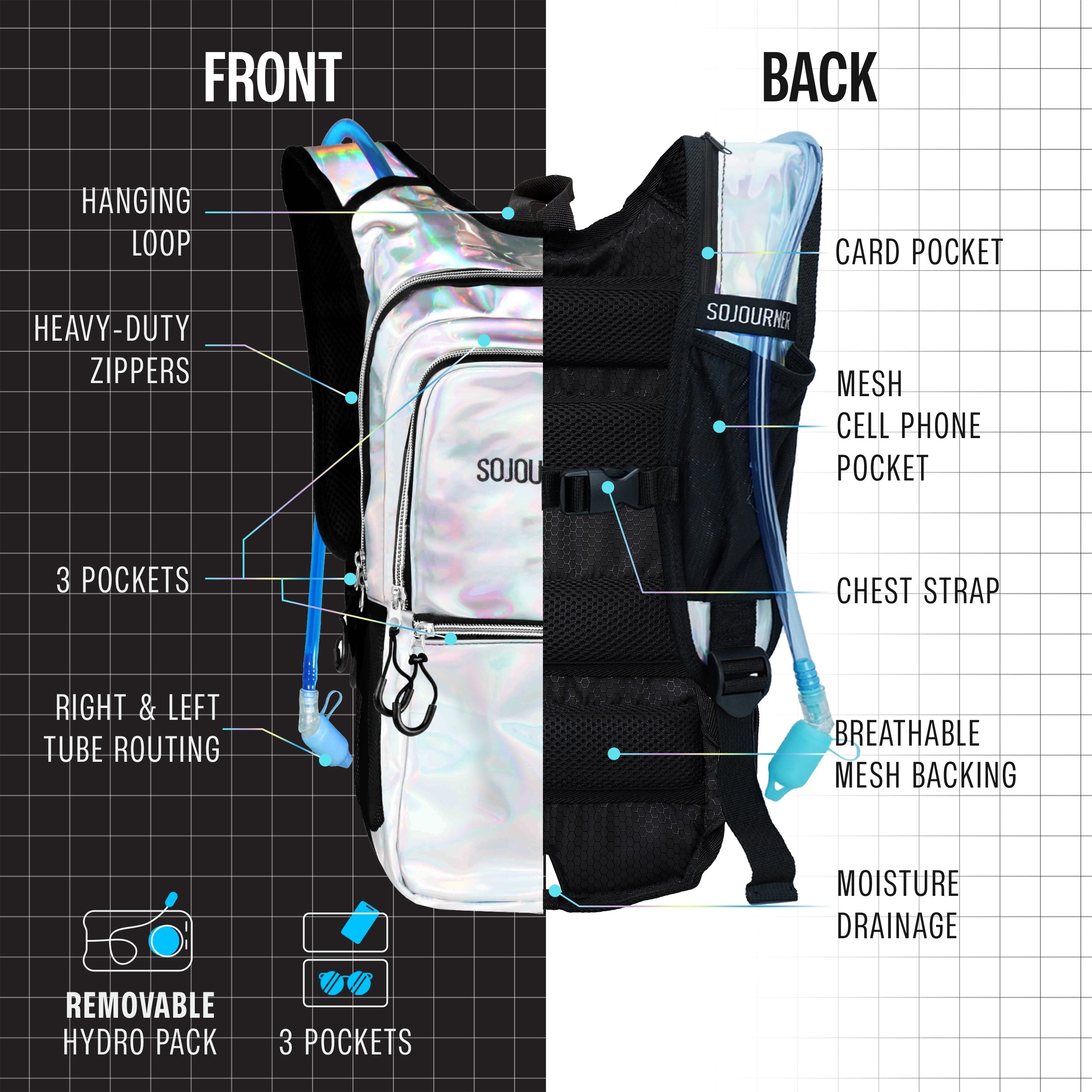 Medium Hydration Pack Backpack for Outdoor Activities