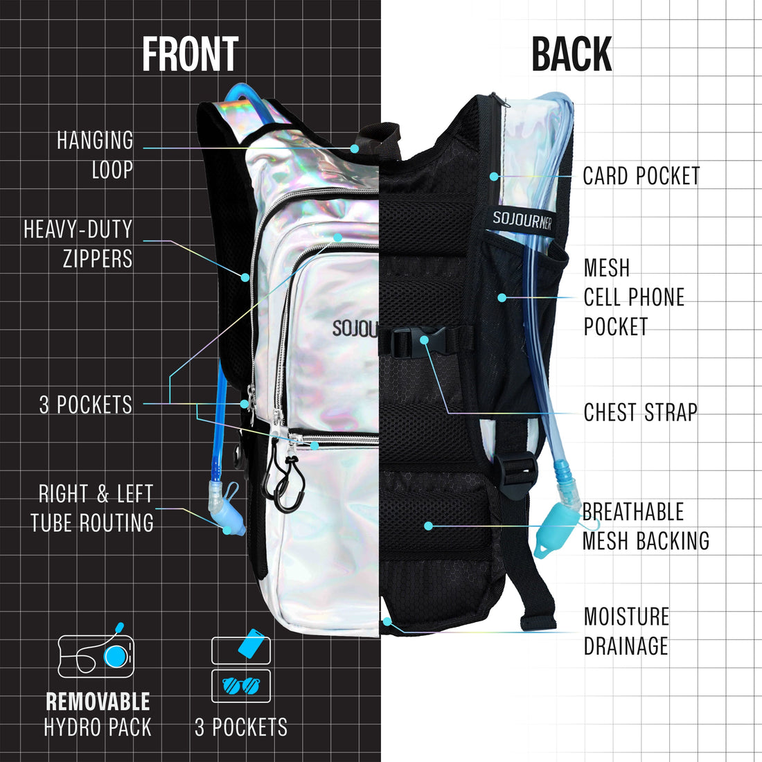 Medium Hydration Pack Backpack for Outdoor Activities