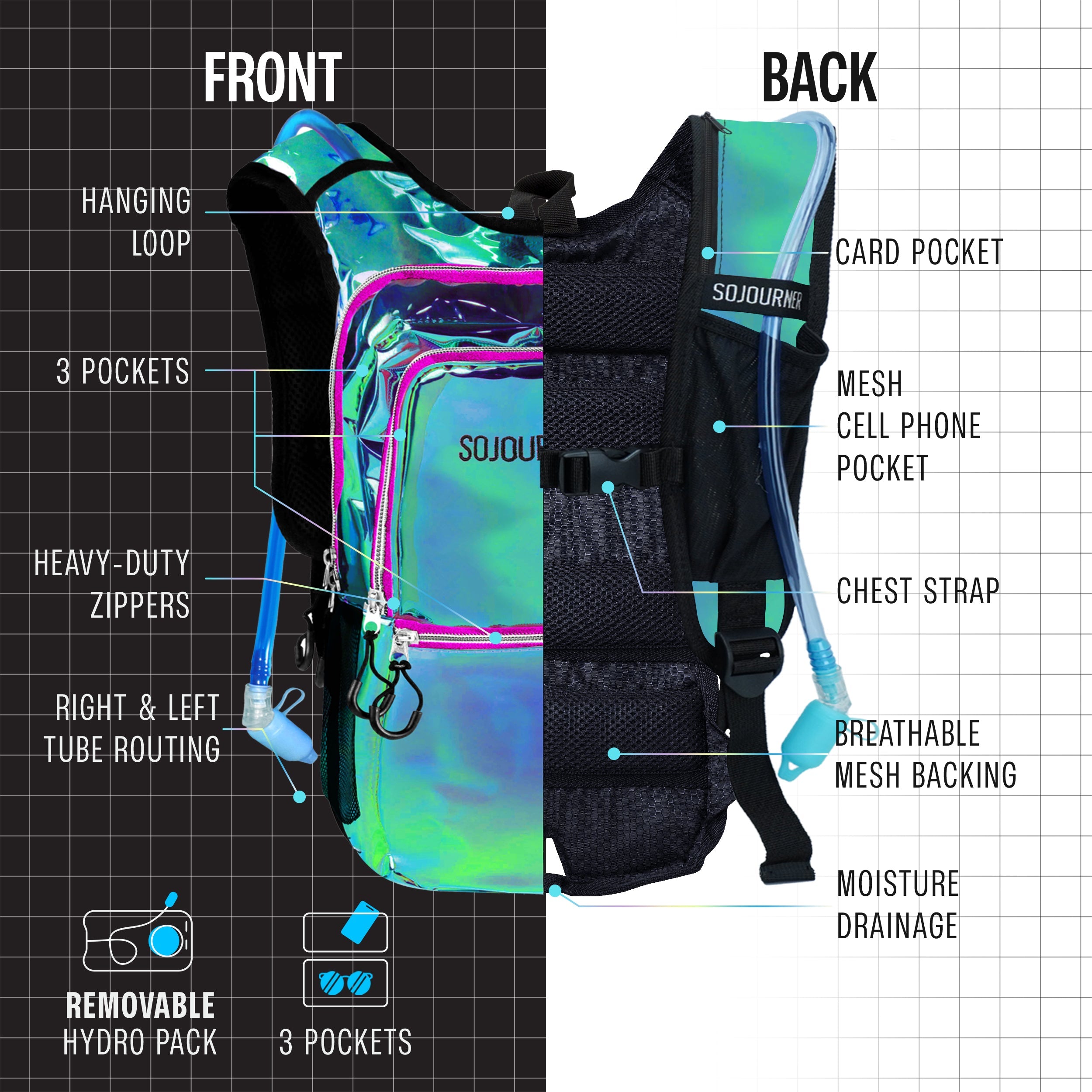 Medium Hydration Pack Backpack for Outdoor Activities