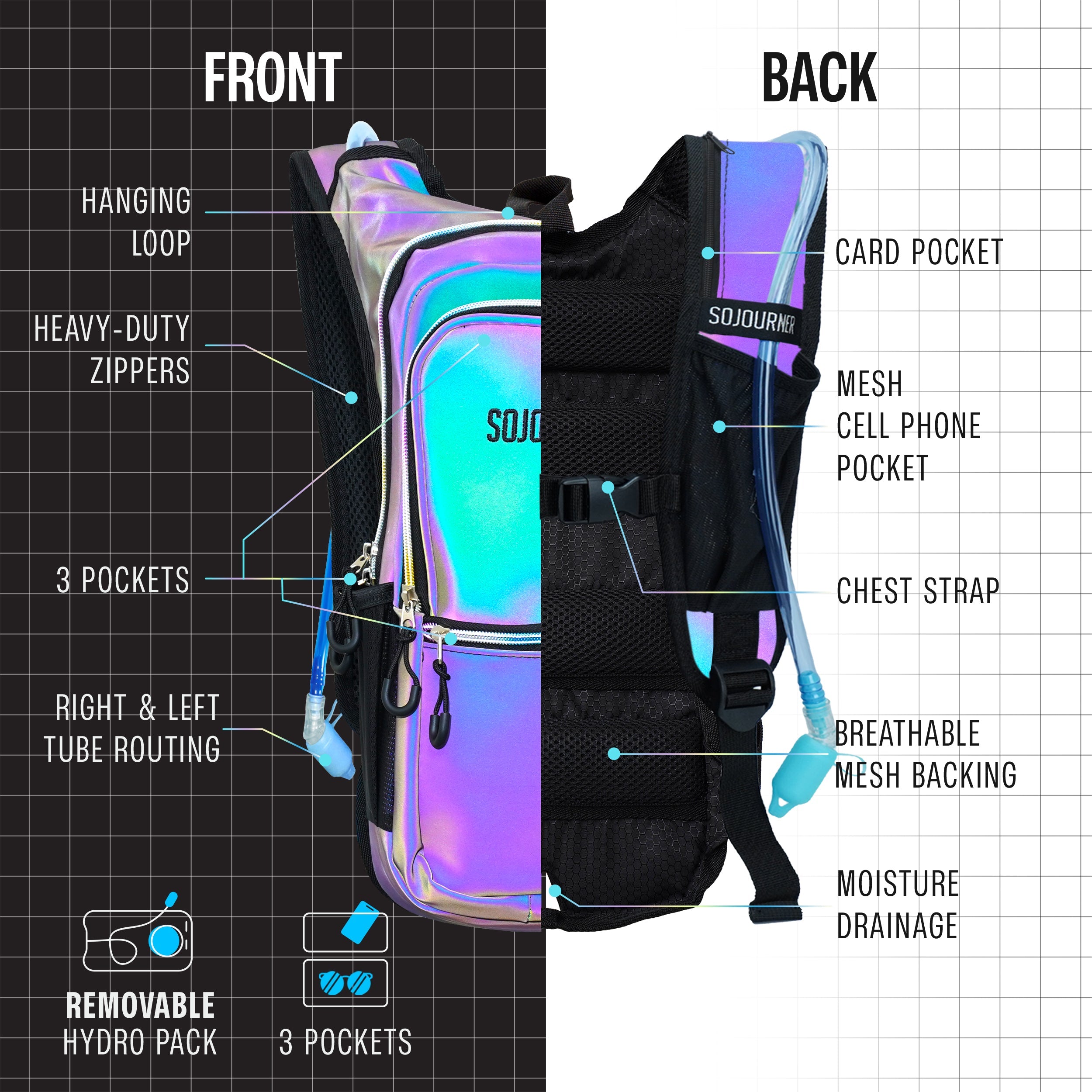 Medium Hydration Pack Backpack for Outdoor Activities