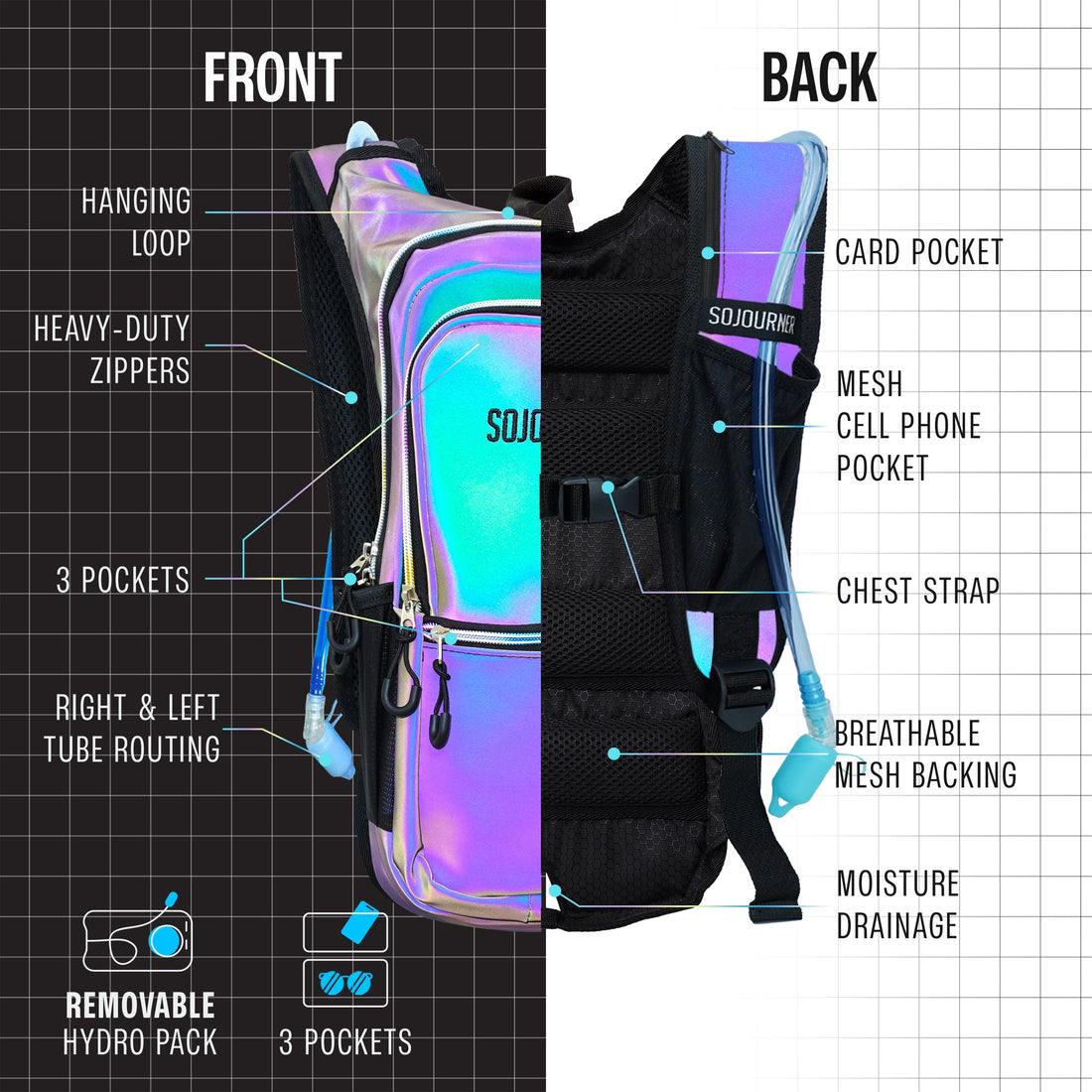 Medium Hydration Pack Backpack for Outdoor Activities