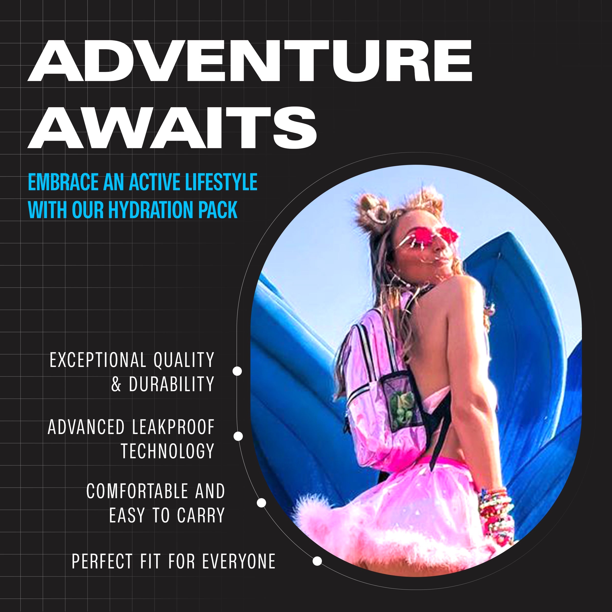 Medium Hydration Pack Backpack for Outdoor Activities