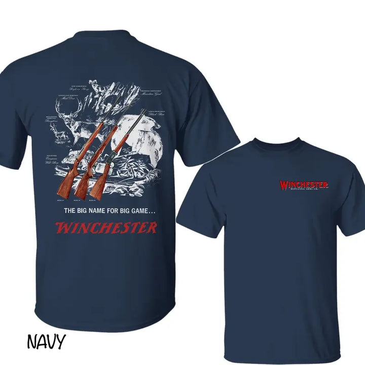 Winchester Big Game Graphic T-Shirt – Vintage Wildlife Sketch Outdoor Tee for Men