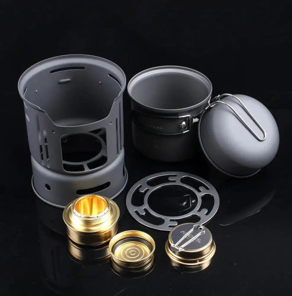 7-Piece Aluminum Camping Stove Cookware Set