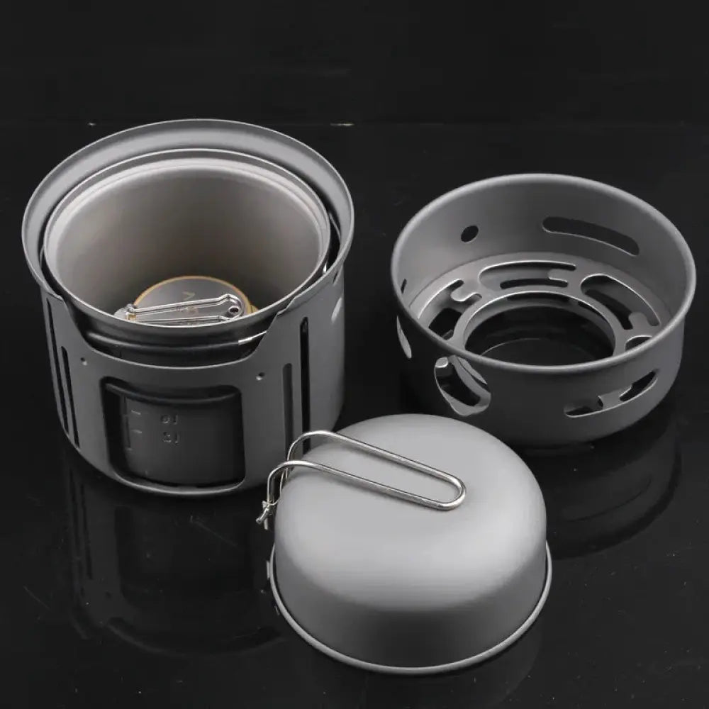 7-Piece Aluminum Camping Stove Cookware Set