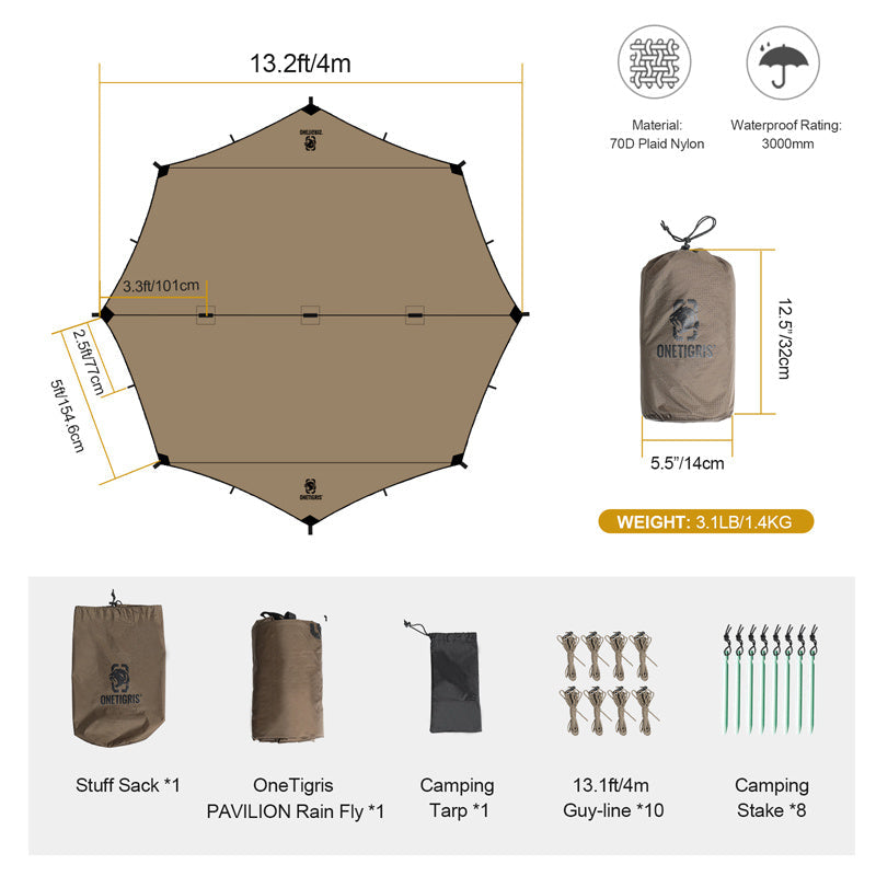 Waterproof Sunshade Awning for Camping and Barbecue