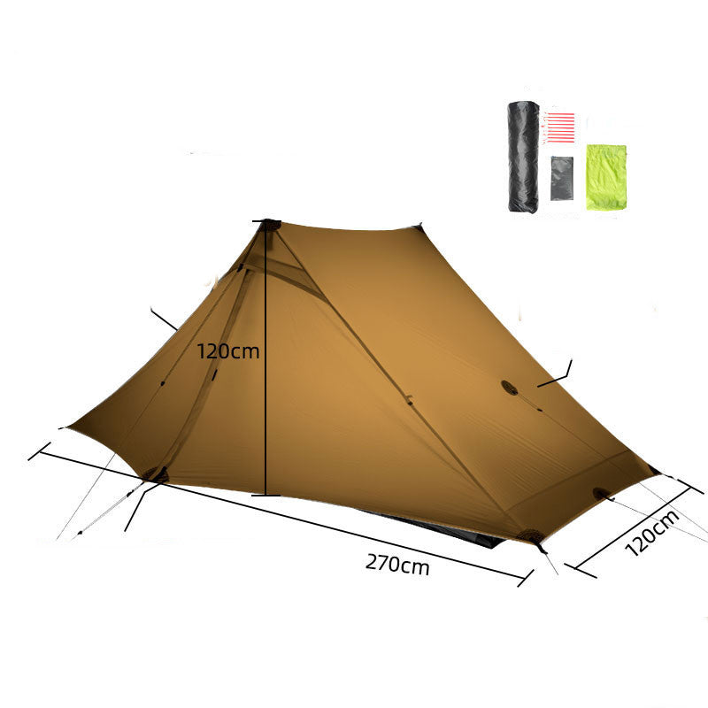 Ultralight 20D Double Silicone Coated Poleless Hiking Tent