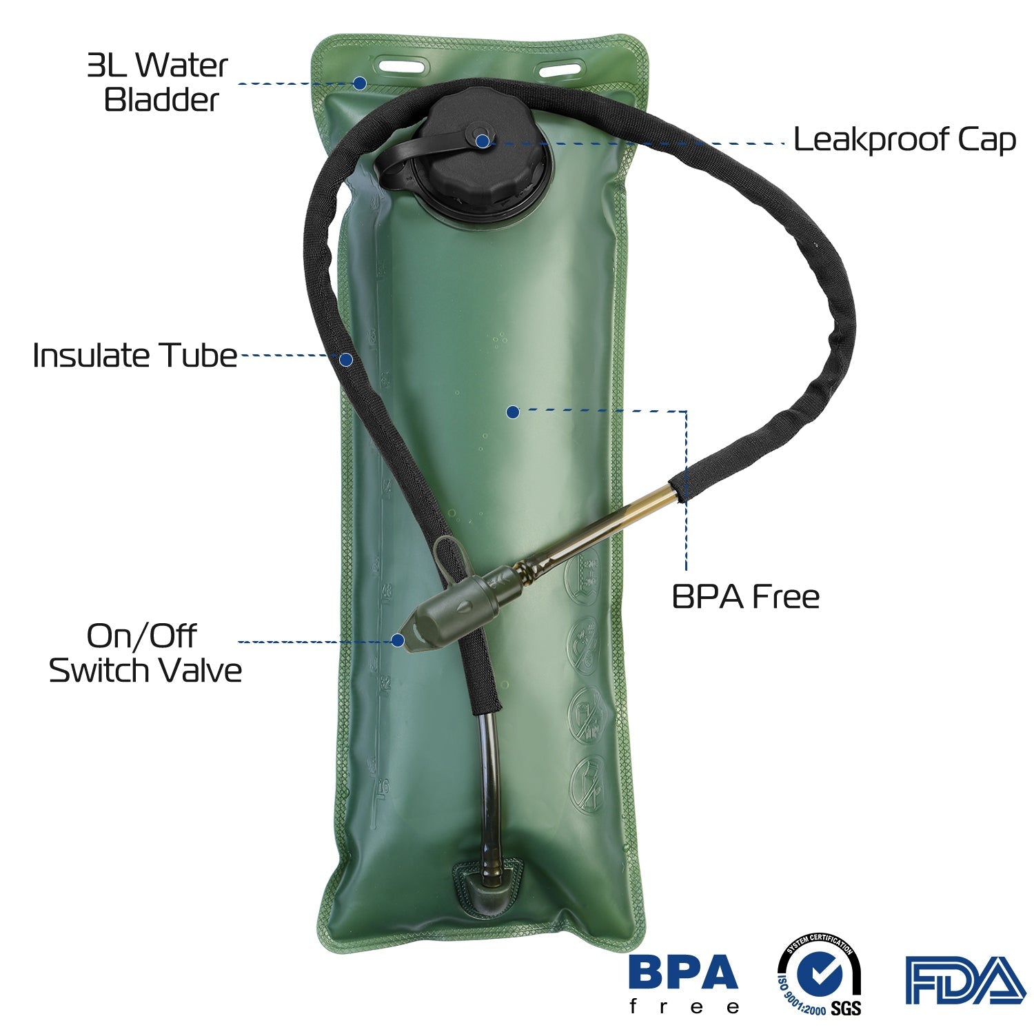 Tactical 3L Hydration Pack Water Backpack