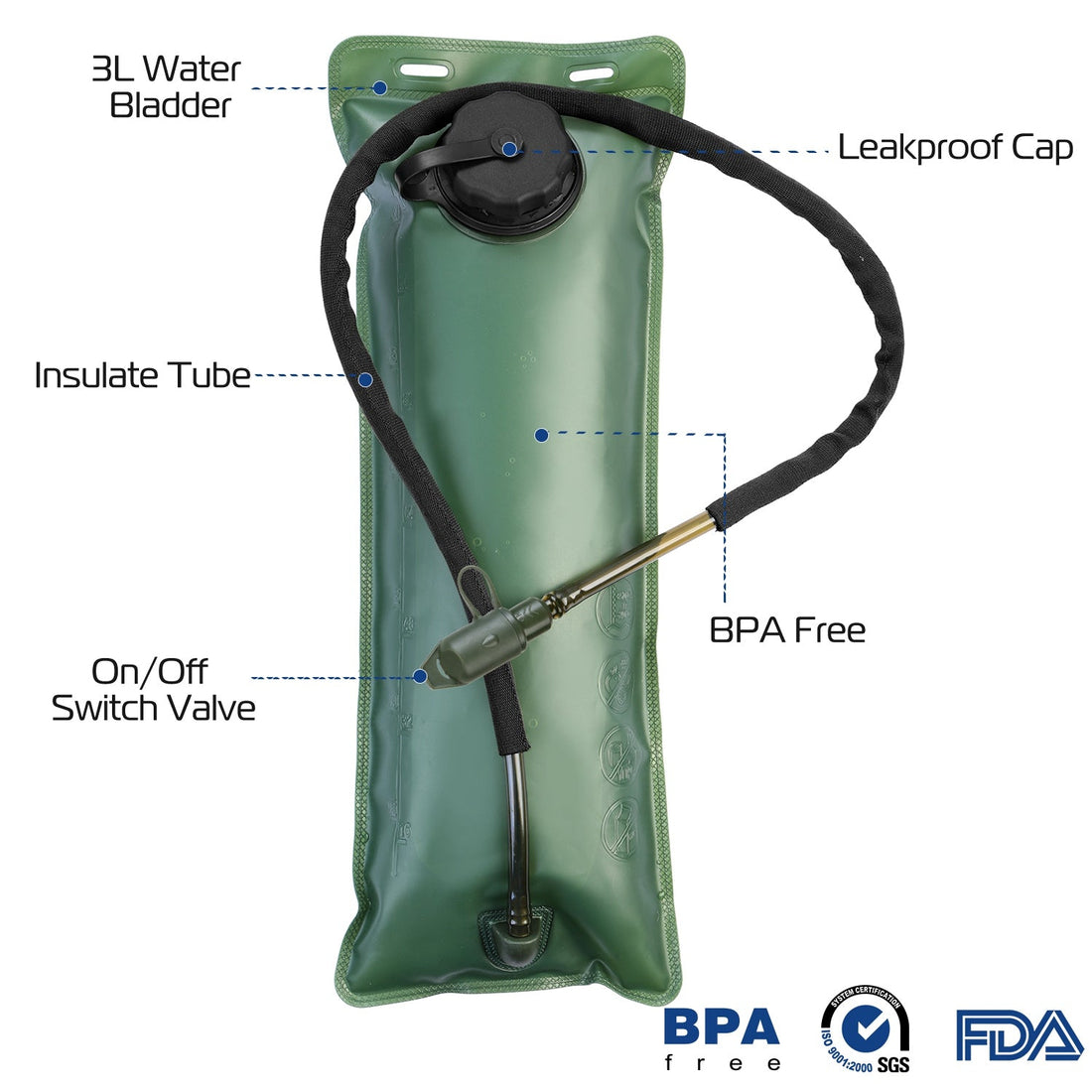 Tactical 3L Hydration Pack Water Backpack